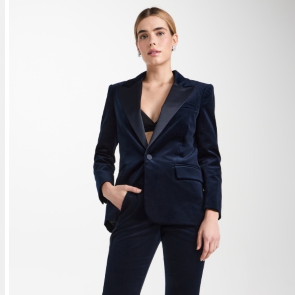 Suede Navy Pants